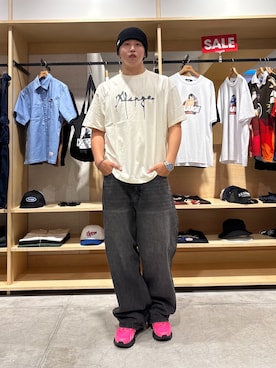 「アイテム（帽子）」を使った、muさん（メンズ・185cm）の夏コーディネート