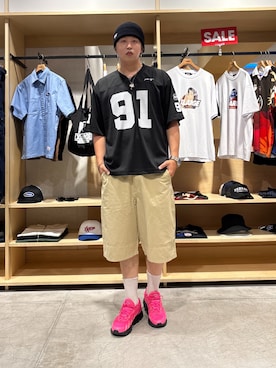 「アイテム（ジャージ）」を使った、muさん（メンズ・185cm）の夏コーディネート