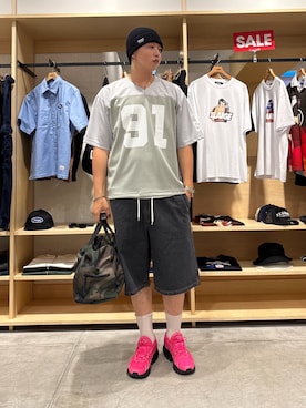 「XLARGE（エクストララージ）のアイテム（帽子）」を使った、muさん（メンズ・185cm）の夏コーディネート