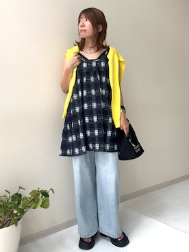 「アイテム（チュニック）」を使った、chiiiさん（レディース・157cm）の夏コーディネート