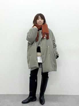 「アイテム（チュニック）」を使った、chiiiさん（レディース・157cm）の冬コーディネート