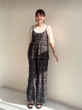 「150cm台コーデ」｜「アイテム（Tシャツ/カットソー）」を使った、chihoさん（レディース・157cm）の夏コーディネート