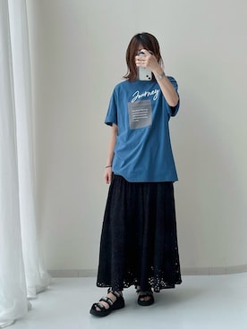 「レギュラー」｜「アイテム（サンダル）」を使った、chihoさん（レディース・157cm）の夏コーディネート