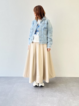 「CHIC STYLE」｜「アイテム（デニムジャケット）」を使った、chihoさん（レディース・157cm）の冬コーディネート