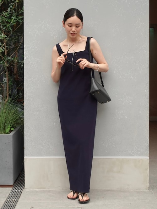 【お値下げ】【試着のみ】noble ニットライクジョーゼット2wayワンピース NOBLE ワンピース 「追加」「洗える」ニットライクジョーゼット