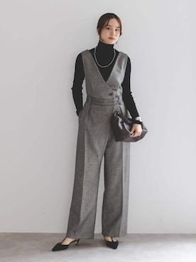 「アイテム（つなぎ/オールインワン）」を使った、ayanoさん（レディース・160cm）の秋コーディネート