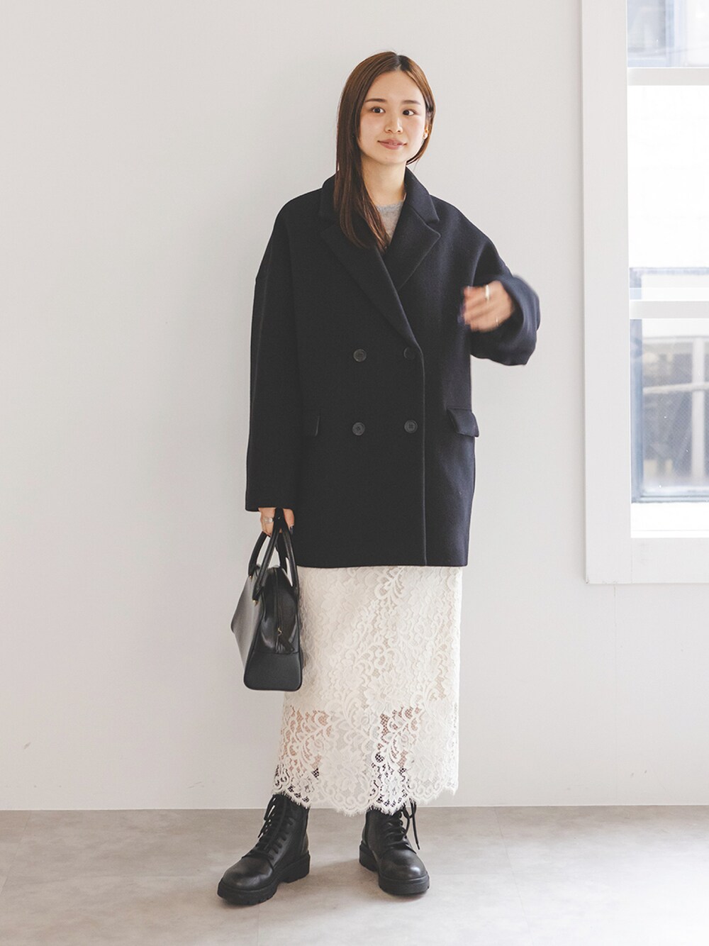 美品 Noble ノーブル MTRオーバーPコート 36サイズ Noble - ノーブル 21AW MTRカラーレスジップ ショート コート 36