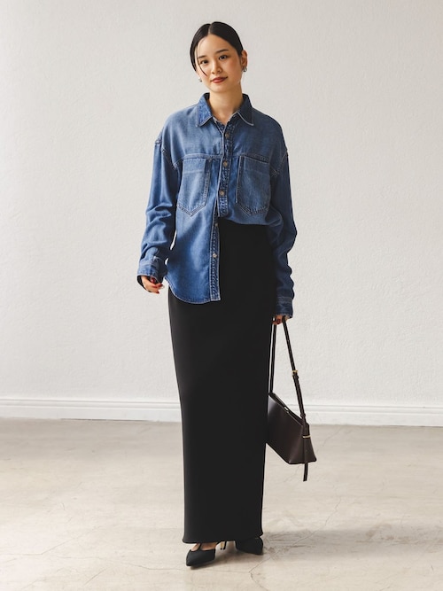 追加》【洗える】コンフォートジャージーライクタイトスカート 4