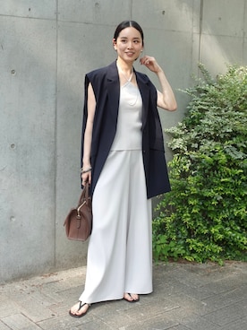 「アイテム（ベスト）」を使った、ayanoさん（レディース・160cm）の夏コーディネート