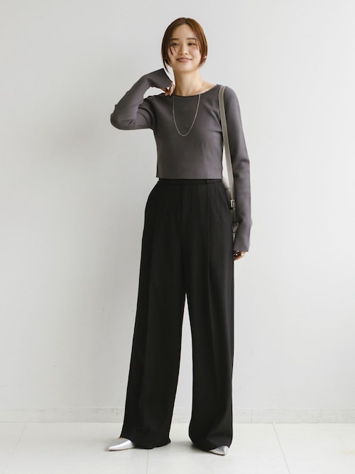 試着のみ！noble 2wayスムースクロップドニット セール】2wayスムースクロップドニット（ニット/セーター