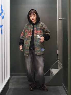 「アイテム（パーカー）」を使った、Moeさん（レディース・161cm）の夏コーディネート