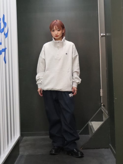 KEBOZ ハーフスナップタイプスウェット トレーナー　クリーム L 新品 KEBOZ ハーフスナップタイプスウェット トレーナー クリーム L