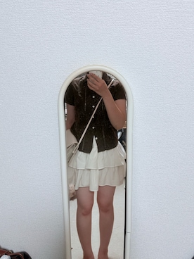 「pour la frime  （プーラフリーム）のアイテム（シャツ/ブラウス、ブラウン系）」を使った、sssさん（レディース・162cm）の秋コーディネート