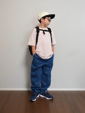 「アイテム（バックパック/リュック）」を使った、HACHIさん（キッズ・133cm）の夏コーディネート