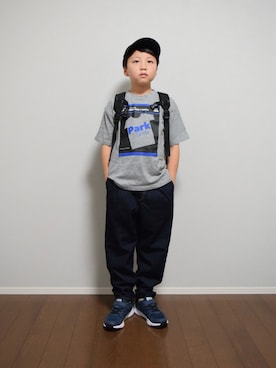 「アイテム（帽子）」を使った、HACHIさん（キッズ・133cm）の夏コーディネート
