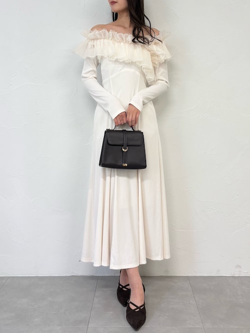 dazzlin クロスフリルカットワンピース  アイボリー クロスフリルカットワンピース(ワンピース)|dazzlin