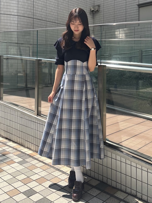 dazzlin（ダズリン） ワンピース ビッグカラーチェックコルセット