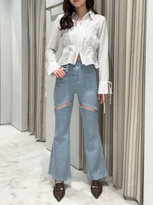 【SALE】　dazzlin ダブルファスナーギャザーシャツ　0225204003 ダブルファスナーギャザーシャツ｜ダズリン（dazzlin）公式通販