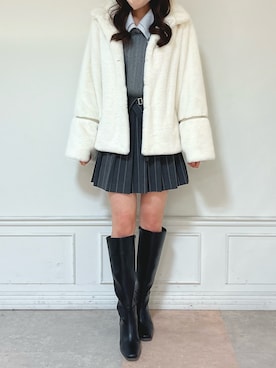 「dazzlin（ダズリン）のアイテム（その他アウター）」を使った、maiさん（レディース・163cm）の冬コーディネート