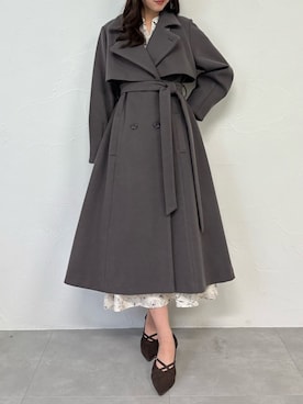 「アイテム（トレンチコート）」を使った、maiさん（レディース・163cm）の秋コーディネート