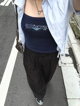 「AZUL by moussy（アズールバイマウジー）のアイテム（ショルダーバッグ）」を使った、nakkintoshさん（レディース・160cm）の夏コーディネート