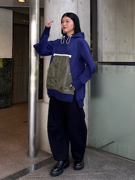 「アイテム（パーカー）」を使った、ERIKAさん（骨格ナチュラル・レディース・164cm）の夏コーディネート
