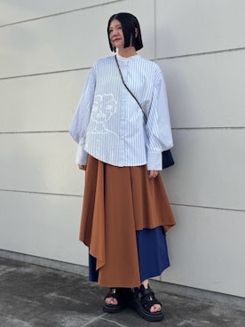 「アイテム（ボディバッグ/ウエストポーチ）」を使った、ERIKAさん（骨格ナチュラル・レディース・164cm）の夏コーディネート