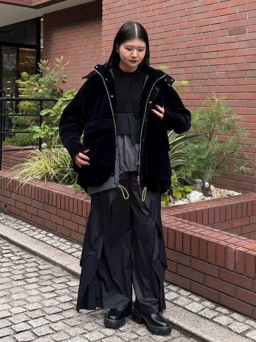 ジャケット・アウター UN3D. VELVET HEM GATHER HOOD CT 2025AW UN3D