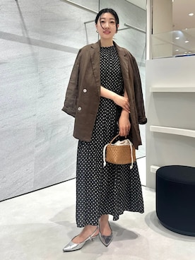 「SHIPS（シップス）のアイテム（ピアス（両耳用））」を使った、土倉さん（レディース・154cm）の夏コーディネート