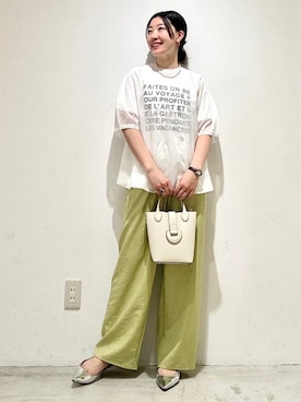 「SHIPS（シップス）のアイテム（トップス）」を使った、土倉さん（レディース・154cm）の春コーディネート