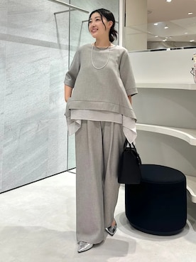「カットソー」｜土倉さん（レディース・154cm）の夏コーディネート