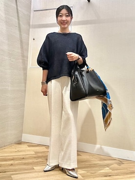 「アイテム（バンダナ/スカーフ）」を使った、土倉さん（レディース・154cm）の夏コーディネート