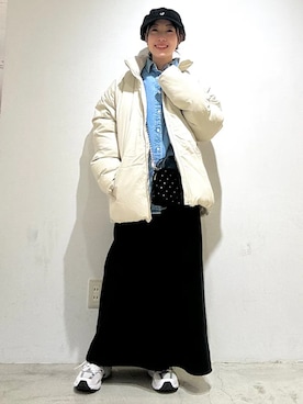 「SHIPS（シップス）のアイテム（帽子）」を使った、土倉さん（レディース・154cm）の冬コーディネート