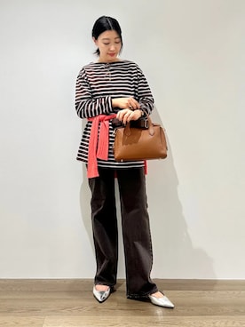 「upperhights（アッパーハイツ）のアイテム（パンツ）」を使った、土倉さん（レディース・154cm）の秋コーディネート
