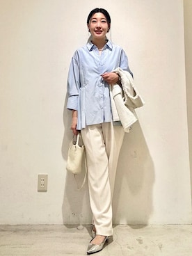 「SHIPS（シップス）のアイテム（トップス）」を使った、土倉さん（レディース・154cm）の春コーディネート