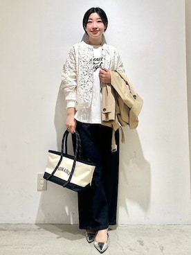 「NOMADIS（ノマディス）のアイテム」を使った、土倉さん（レディース・154cm）の春コーディネート