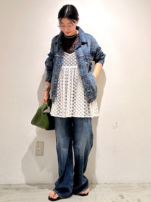 手洗い可能〉フラワー チュール 刺繍 チュニック ワンピース