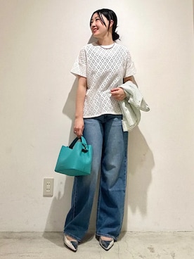 「SHIPS（シップス）のアイテム（トップス）」を使った、土倉さん（レディース・154cm）の春コーディネート