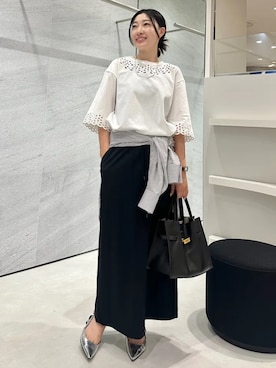 「SHIPS（シップス）のアイテム」を使った、土倉さん（レディース・154cm）の夏コーディネート