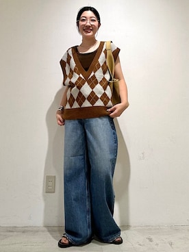 「SHIPS（シップス）のアイテム」を使った、土倉さん（レディース・154cm）の夏コーディネート