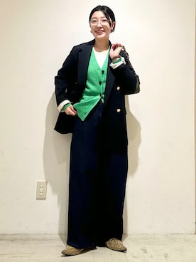 「SHIPS（シップス）のアイテム（パンツ）」を使った、土倉さん（レディース・154cm）の春コーディネート