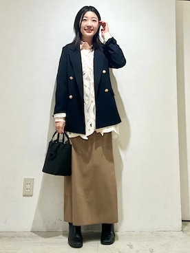 「SHIPS（シップス）のアイテム（ジャケット/アウター）」を使った、土倉さん（レディース・154cm）の春コーディネート