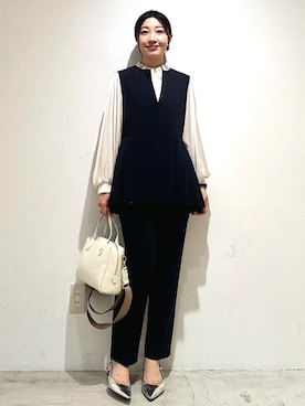 「SHIPS（シップス）のアイテム（シャツ/ブラウス）」を使った、土倉さん（レディース・154cm）の秋コーディネート