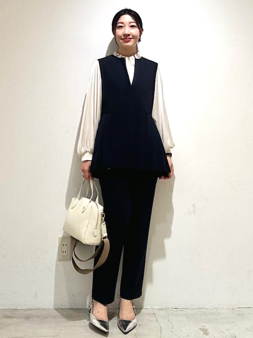 手洗い可能〉ヴィンテージ サテン ネック ギャザー ブラウス