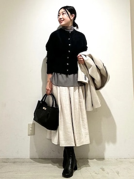 「Beau're（ヴュレ）のアイテム」を使った、土倉さん（レディース・154cm）の春コーディネート