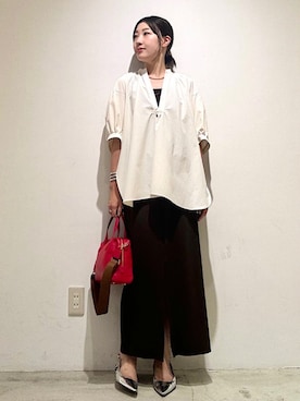 「SHIPS（シップス）のアイテム」を使った、土倉さん（レディース・154cm）の夏コーディネート