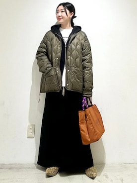 「アイテム（ダウンジャケット/コート）」を使った、土倉さん（レディース・154cm）の春コーディネート