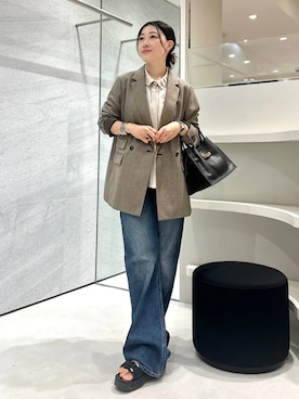 「SHIPS（シップス）のアイテム（ジャケット/アウター）」を使った、土倉さん（レディース・154cm）の夏コーディネート