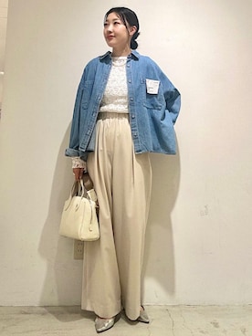 「SHIPS（シップス）のアイテム」を使った、土倉さん（レディース・154cm）の秋コーディネート