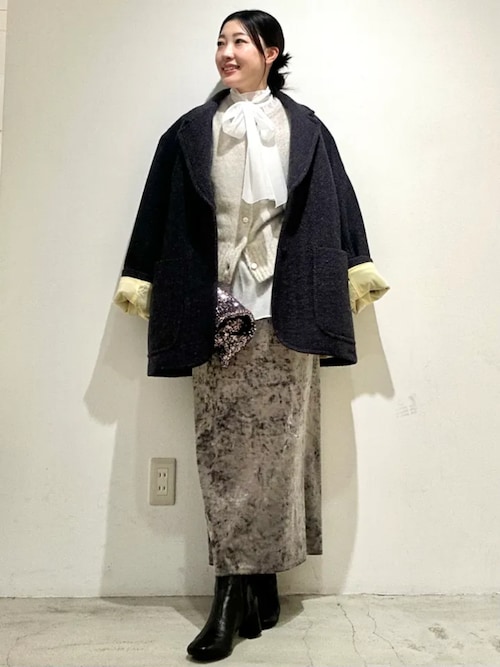 セール】SHIPS Primary Navy Label:ヘリンボーンツイード ジャケット